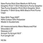 New  Shirt Size Medium M Puma Graphic Print T-Shirt Women's Puma Graphic Tee Photo 1