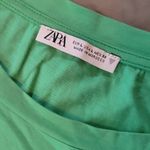 ZARA size Large green Voluminous Ruffled balloon short Sleeve top Photo 2