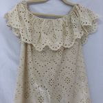Cynthia Steffe  Cream Eyelet Off Shoulder Dress Women 2 Mini Romantic Girly Bride Photo 6