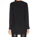 Rag and Bone Women's Black Debbie V-Neckline Black Button Collar Top Size Small Photo 1