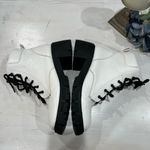 Forever 21 white faux leather with black laces boots size 8 Photo 5