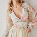 Free People  Wanderlust‎ Bodysuit in Ivory Floral Photo 0