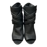 Guess  Peep Toe Buckle Detail Heeled Black  Ankle Bootie size 6.5 Photo 2