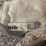 Elodie Women's Mock Neck Long Sleeve Sequined Lined Blouse Top Silver Size XL Photo 6