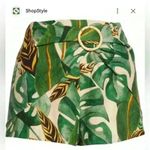 Farm Rio  Tropical Leaf Print Linen Blend Shorts Photo 2