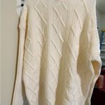 Elegant Cream Cable Knit Sweater Size L Photo 0