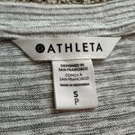 Athleta  Breezy gray & white striped knit short sleeve top size S Photo 6