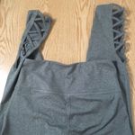 SO Women’s  Strappy Capri Leggings Stretchy Soft Gray Size Medium Photo 4