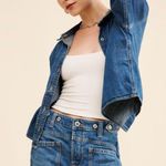 We The Free Free People  Palmer High-Rise Button Fly Slouchy Denim Shorts Size 32 Photo 0