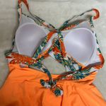 Bershka  Tropical Leaf Print Bikini Top Skirt style with criss cross straps Photo 3