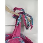 Crown & Ivy Pineapple Print Swiss Dot Maxi Dress Women XL Pink Preppy Beach Photo 5