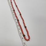 Coral Beaded Necklace Long Statement Boho Faceted Crystal Bling Glam Sparkle Pink Photo 5