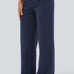 Halara  High Waisted Button Multiple Pockets Straight Leg Casual Pants Sz Small T Photo 8