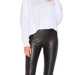 Free People Black Vegan Faux Leather Pull On Skinny Pants Photo 0