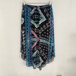 EXPRESS  Asymmetrical Maxi Skirt Bohemian Geometric Multicolor Flowy Festival Photo 4