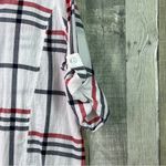 Westbound Size XL 100% Cotton V-Neck Plaid Print Tabbed 3/4 Sleeves Photo 5