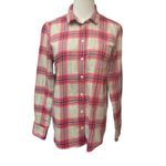 J.Crew Women's Collared Long Sleeve Cotton Button Down Flannel Shirt Size Small Red Photo 1