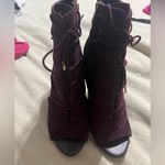 Sam Edelman  Dark Burgundy Lace-Up Boots Photo 1