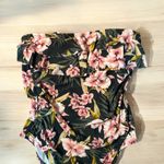 Kona Sol  Pink and Green One Piece Swimsuit with Tropical Print Photo 1