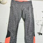 Lululemon Pace Rival Crops Leggings Womens 6 Gray Wee Stripe Orange Photo 4