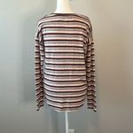 American Eagle  Soft & Sexy Plush Striped Long Sleeve VNeck TShirt Size Medium Photo 3