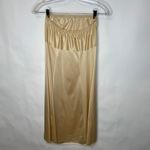 Vintage Tan Midi Strapless Slip 70s Sz 34 / 12 Photo 1