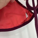 Becca  Small Burgundy, Pink Racerback Halter Lace Swim Bikini Top Photo 5