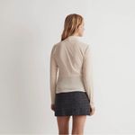 Madewell Semi-Sheer Mock-neck Long Sleeve Sage Green Tee Shirt Top Size XS Photo 3