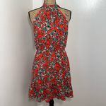 BTFBM Women Floral Dresses Casual Summer Sleeveless Halter Neck Ruffle Belt Boho Size L Photo 4