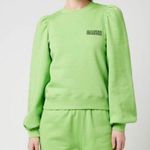 Ganni lime green puff sleeve sweatshirt Photo 0