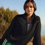 Varley Davidson Quarter Zip Black Sweatshirt New! Photo 0