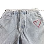 PacSun Shorts 90S Girlfriend Button Fly Denim Shorts Cut Off size 26 with heart Photo 13