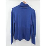 Pendleton Women's Blue Merino Wool Turtleneck Sweater Size Large Ribbed Detail Photo 3