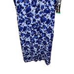 NWT Vintage Sag Harbor Dress Silk Floral Maxi‎ Button Down Dress 18 Blue Photo 2