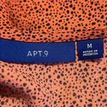 Apt. 9  women’s medium v-neck lace up short sleeves button front red dot color Photo 4