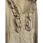 LA Made Ruffled Sleeveless Tunic Top Casual Summer Dress Neutral Color Tank Mini Photo 3