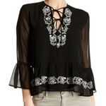 Walter Baker  Embroidered Semi Sheer Peasant Top large NWT Photo 6