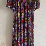 Go Softly Floral Print Short Sleeve V-Neck Zip-Front Patio Dress Size S Photo 0