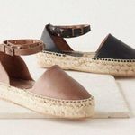 Garnet Hill Womens Espadrille Margo Studded Straps Wrap Sandals Sz 37Tan Leather Photo 0