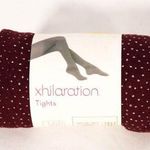 Xhilaration Vintage 2010s Burgundy Tights with Silver Metallic Flecks - S/M Photo 0