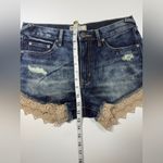 Free People Blue Jean Shorts with Lace Trim π€ Photo 6