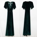 Baltic Born  Meghan Velvet Wrap Maxi Dress Emerald Green Holiday Party Christmas Photo 2