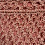 Faded Glory NWT Vintage Crochet Knit Pink Handbag Wooden Handle 12x10x2 Purse Boho Hippie Photo 6