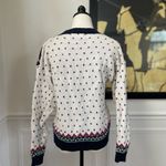 Vintage 90s Margules Cardigan Button Deep Vee Cotton Ramie S Blue Photo 4