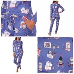 Munki Munki NWT  pajama Blue Pajamas with Fun Print! Size xxl Photo 1