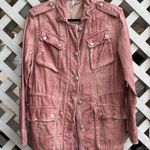 Free People Double Cloth Military Jacket Pink Photo 3