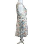 Entro Chiffon Ivory Floral V-Neck Dress Medium Fitted Waist Cottagecore Flower Photo 6