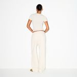 SKIMS Cotton Fleece Classic Straight Leg Pants Size Large NWT in Oatmeal Heather Photo 2