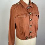 Free People  Denim Slouchy Eisenhower Jacket in Terracotta Photo 2