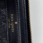 Kate Spade New York Zip Around Wallet Black White Stripes Leather Trim Photo 8